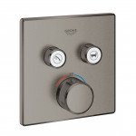 Внешняя часть термостата для ванны и душа GROHE Grohtherm SmartControl на 2 потребителя, квадратная, темный графит матовый 