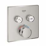 Внешняя часть термостата для ванны и душа GROHE Grohtherm SmartControl на 2 потребителя, квадратная, суперсталь 