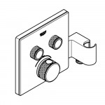 Внешняя часть термостата для ванны и душа GROHE Grohtherm SmartControl на 2 потребителя, квадратная, с держателем ручного душа, хром 