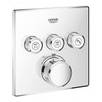 Внешняя часть термостата для ванны и душа GROHE Grohtherm SmartControl на 3 потребителя, квадратная, хром 