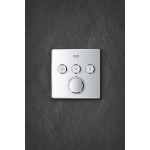 Внешняя часть термостата для ванны и душа GROHE Grohtherm SmartControl на 3 потребителя, квадратная, хром 