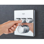 Внешняя часть термостата для ванны и душа GROHE Grohtherm SmartControl на 3 потребителя, квадратная, хром 
