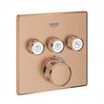 Внешняя часть термостата для ванны и душа GROHE Grohtherm SmartControl на 3 потребителя, квадратная, теплый закат матовый 