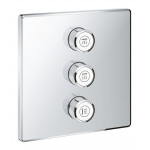 Внешняя часть переключателя потоков GROHE Grohtherm SmartControl на 3 положения, квадратная, хром 