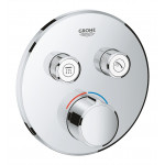 Внешняя часть смесителя для ванны и душа GROHE SmartControl круглая, на 2 потребителя, хром 