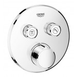 Внешняя часть смесителя для ванны и душа GROHE SmartControl круглая, на 2 потребителя, хром 