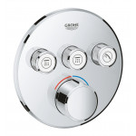 Внешняя часть смесителя для ванны и душа GROHE SmartControl круглая, на 3 потребителя, хром 