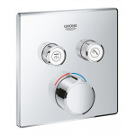 Внешняя часть смесителя для ванны и душа GROHE SmartControl квадратная, на 2 потребителя, хром 