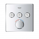 Внешняя часть смесителя для ванны и душа GROHE SmartControl квадратная, на 3 потребителя, хром 