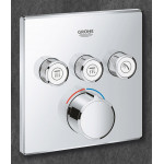 Внешняя часть смесителя для ванны и душа GROHE SmartControl квадратная, на 3 потребителя, хром 