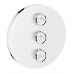 Внешняя часть переключателя потоков GROHE Grohtherm SmartControl на 3 положения, круглая, белая луна 