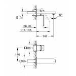 Внешняя часть смесителя для раковины GROHE Plus на 2 отверстия, M-Size, хром 