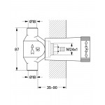 Встраиваемая часть вентиля GROHE, резьба 3/4″ для пайки Ø18 мм 