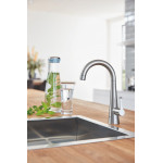 Кран для кухонной мойки GROHE Zedra для фильтрованной воды, без функции смешивания, суперсталь 