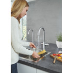 Комплект для кухни GROHE Red Duo с C-образным смесителем, бойлером L-Size и фильтром, хром 
