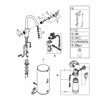 Комплект для кухни GROHE Red Duo с C-образным смесителем, бойлером L-Size и фильтром, хром 