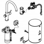 Комплект для кухни GROHE Red Duo с C-образным смесителем, бойлером M-Size и фильтром, хром 