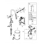 Комплект для кухни GROHE Red Duo с C-образным смесителем, бойлером M-Size и фильтром, хром 