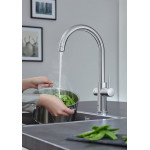 Комплект для кухни GROHE Red Duo с C-образным смесителем, бойлером M-Size и фильтром, хром 