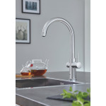 Комплект для кухни GROHE Red Duo с C-образным смесителем, бойлером M-Size и фильтром, хром 