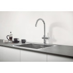 Комплект для кухни GROHE Red Duo с C-образным смесителем, бойлером M-Size и фильтром, хром 