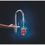 Комплект для кухни GROHE Red Duo с C-образным смесителем, бойлером M-Size и фильтром, хром 