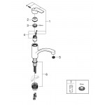 Смеситель для кухонной мойки GROHE Eurosmart с низким изливом, хром 