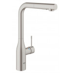 Смеситель для кухонной мойки GROHE Essence с вытяжным душем, суперсталь 