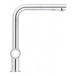 Смеситель для кухонной мойки GROHE Minta с вытяжным душем, L-образный излив, хром 