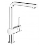 Смеситель для кухонной мойки GROHE Minta с вытяжным душем, L-образный излив, хром 