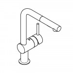 Смеситель для кухонной мойки GROHE Minta с вытяжным душем, L-образный излив, хром 