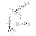 Смеситель для кухонной мойки GROHE Minta с вытяжным душем, L-образный излив, хром 