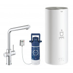 Комплект для кухни GROHE Red Duo с L-образным смесителем, бойлером L-Size и фильтром, хром 