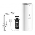 Комплект для кухни GROHE Red Duo с L-образным смесителем, бойлером L-Size и фильтром, хром 