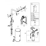 Комплект для кухни GROHE Red Duo с L-образным смесителем, бойлером L-Size и фильтром, хром 