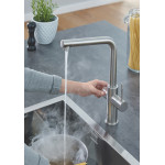Комплект для кухни GROHE Red Duo с L-образным смесителем, бойлером L-Size и фильтром, суперсталь 