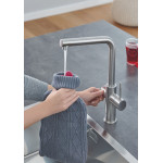 Комплект для кухни GROHE Red Duo с L-образным смесителем, бойлером L-Size и фильтром, суперсталь 