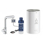Комплект для кухни GROHE Red Mono с L-образным вентилем, бойлером M-Size и фильтром, хром 