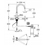 Кран для кухонной мойки GROHE Blue Pure Mono с функцией фильтрации, с фильтром в комплекте, хром 