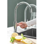Кран для кухонной мойки GROHE Blue Pure Mono с функцией фильтрации, с фильтром в комплекте, хром 