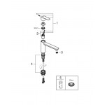 Смеситель для кухонной мойки GROHE Eurosmart, суперсталь (30463DC0)