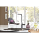 Смеситель для кухонной мойки GROHE Essence с вытяжным изливом 2jet, хром 