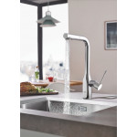 Смеситель для кухонной мойки GROHE Essence с вытяжным изливом 2jet, хром 