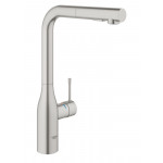 Смеситель для кухонной мойки GROHE Essence с вытяжным изливом 2jet, суперсталь 
