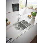 Смеситель для кухонной мойки GROHE Essence с вытяжным изливом 2jet, суперсталь 