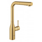 Смеситель для кухонной мойки GROHE Essence с вытяжным изливом 2jet, холодный рассвет матовый 