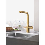 Смеситель для кухонной мойки GROHE Essence с вытяжным изливом 2jet, холодный рассвет матовый 