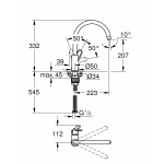 Смеситель для кухонной мойки GROHE BauFlow, хром 