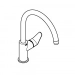 Смеситель для кухонной мойки GROHE BauCurve, хром 