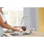 Смеситель для кухонной мойки GROHE Minta Touch сенсорный с вытяжным душем, хром 